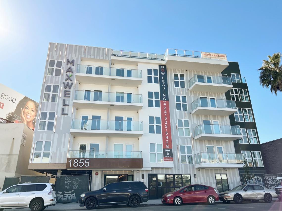 Rendering vs. Reality Maxwell apartments at 1855 S Westwood Boulevard
